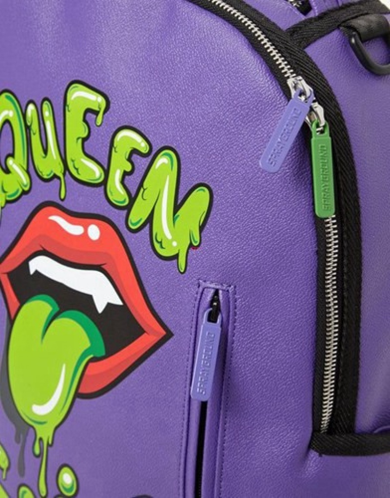 Purple Sprayground Queen Slime Backpacks | 39807-USEG