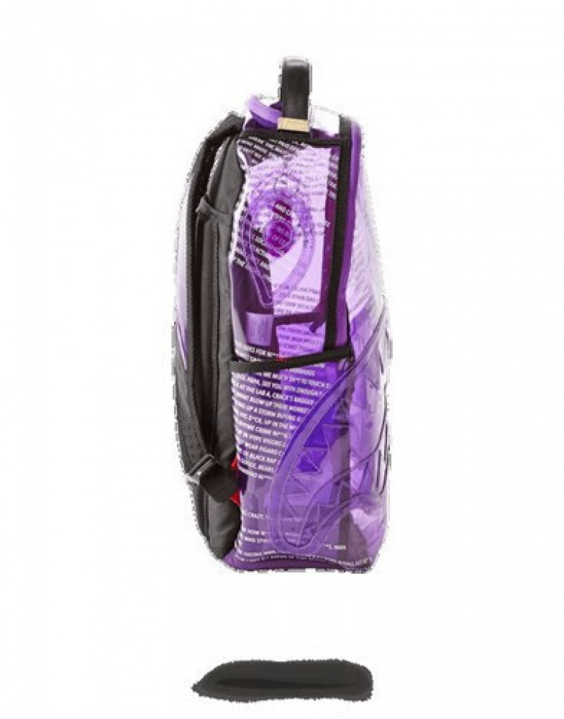 Purple Sprayground Raekwon Purple Tape Shark Backpacks | 45968-RNGF