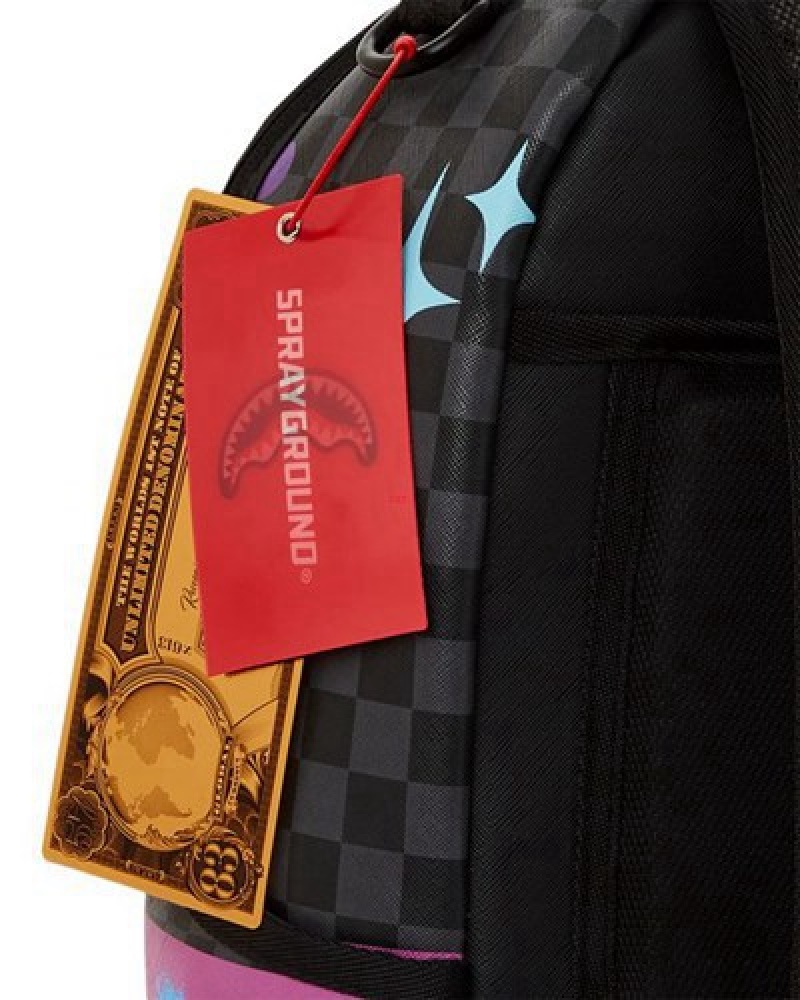 Purple Sprayground Sasuke Splash (Dlxv) Backpacks | 46083-CMOH