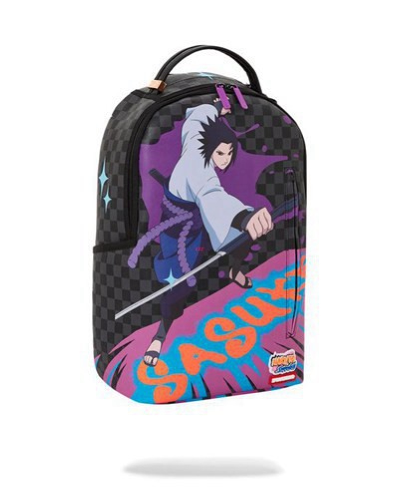 Purple Sprayground Sasuke Splash (Dlxv) Backpacks | 46083-CMOH