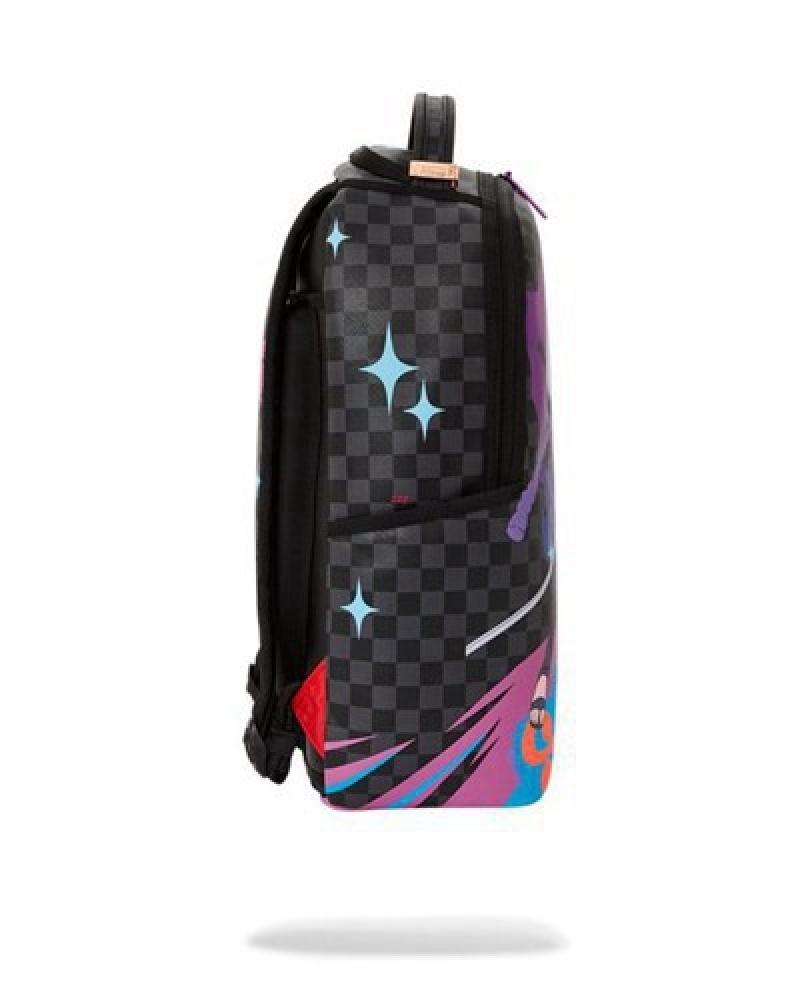 Purple Sprayground Sasuke Splash (Dlxv) Backpacks | 46083-CMOH