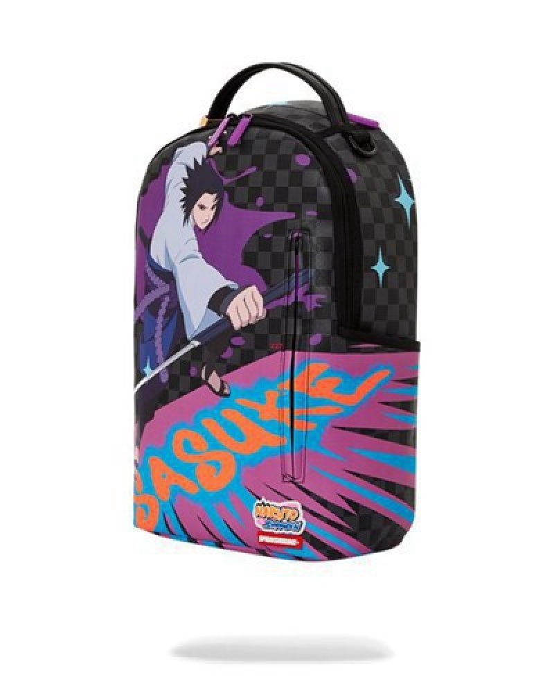 Purple Sprayground Sasuke Splash (Dlxv) Backpacks | 46083-CMOH