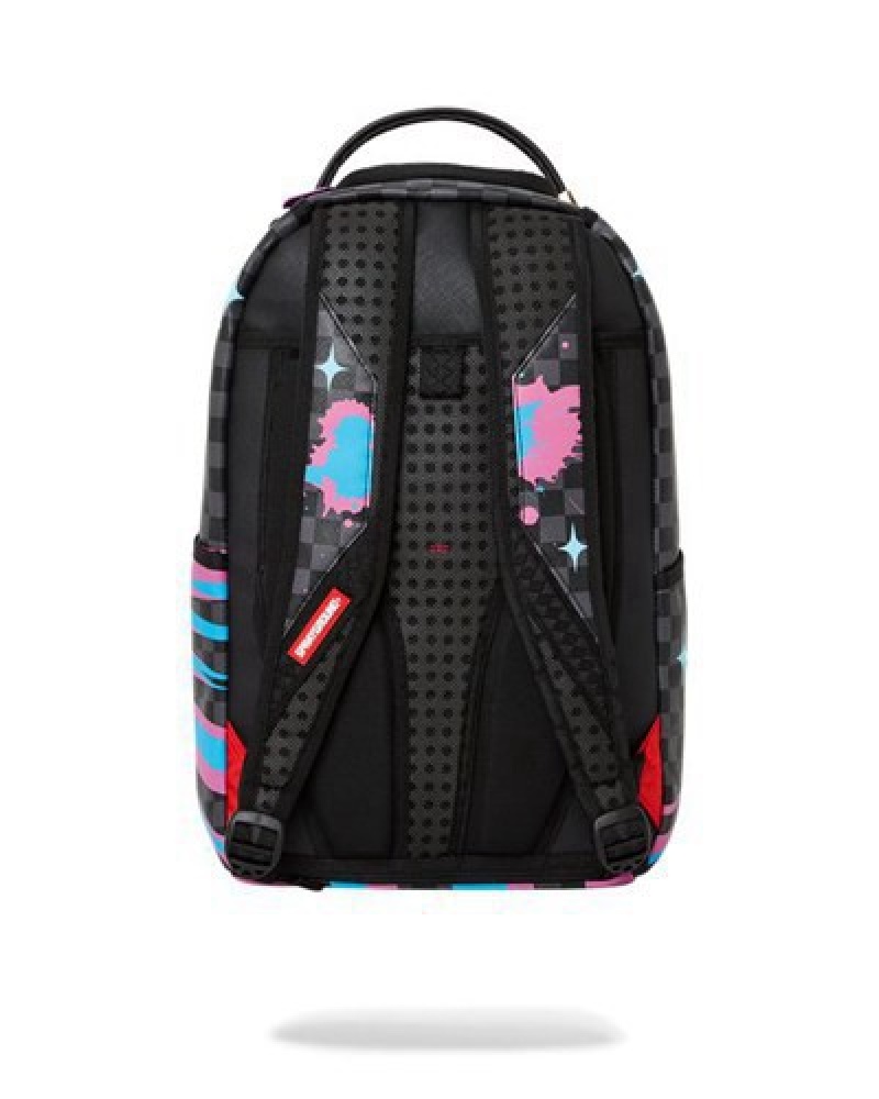 Purple Sprayground Sasuke Splash (Dlxv) Backpacks | 46083-CMOH