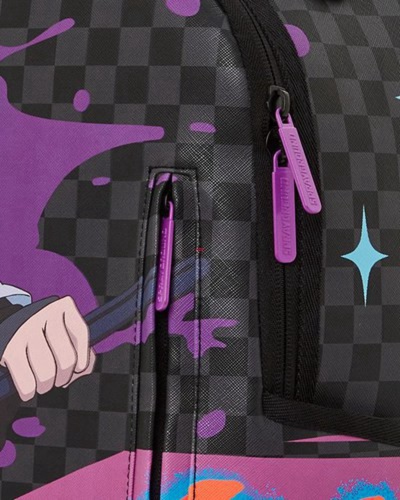 Purple Sprayground Sasuke Splash (Dlxv) Backpacks | 46083-CMOH