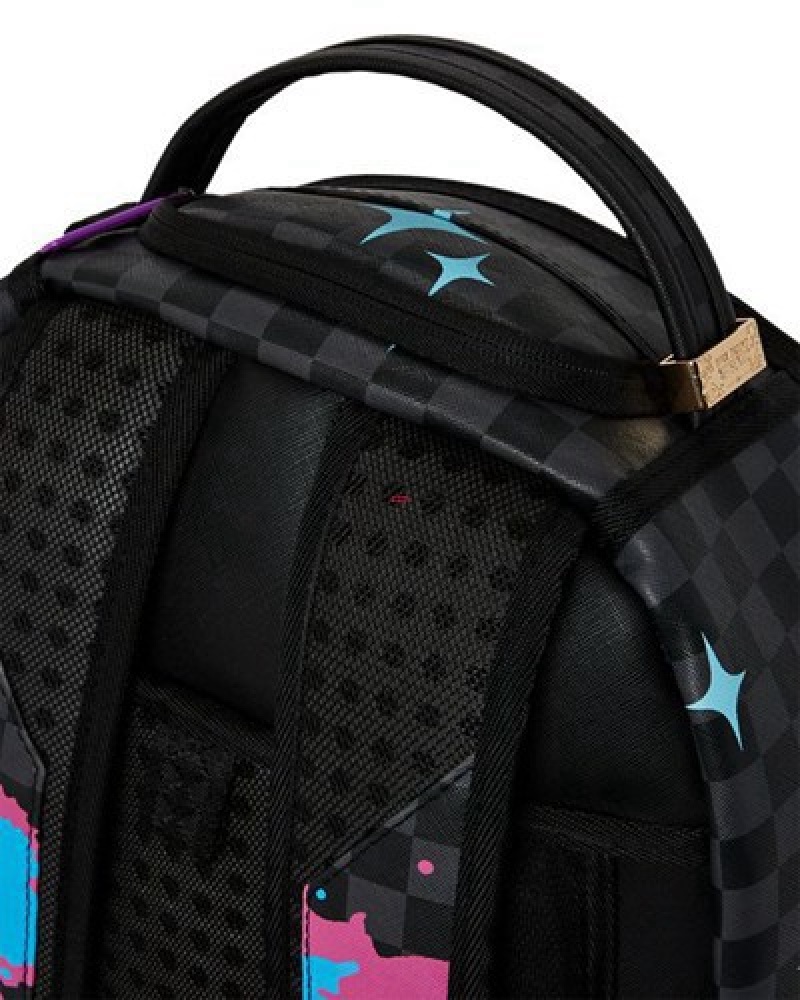 Purple Sprayground Sasuke Splash (Dlxv) Backpacks | 46083-CMOH