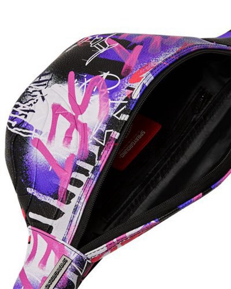 Purple Sprayground Shark Atelier Savvy Crossbody Bags | 14635-EWIN