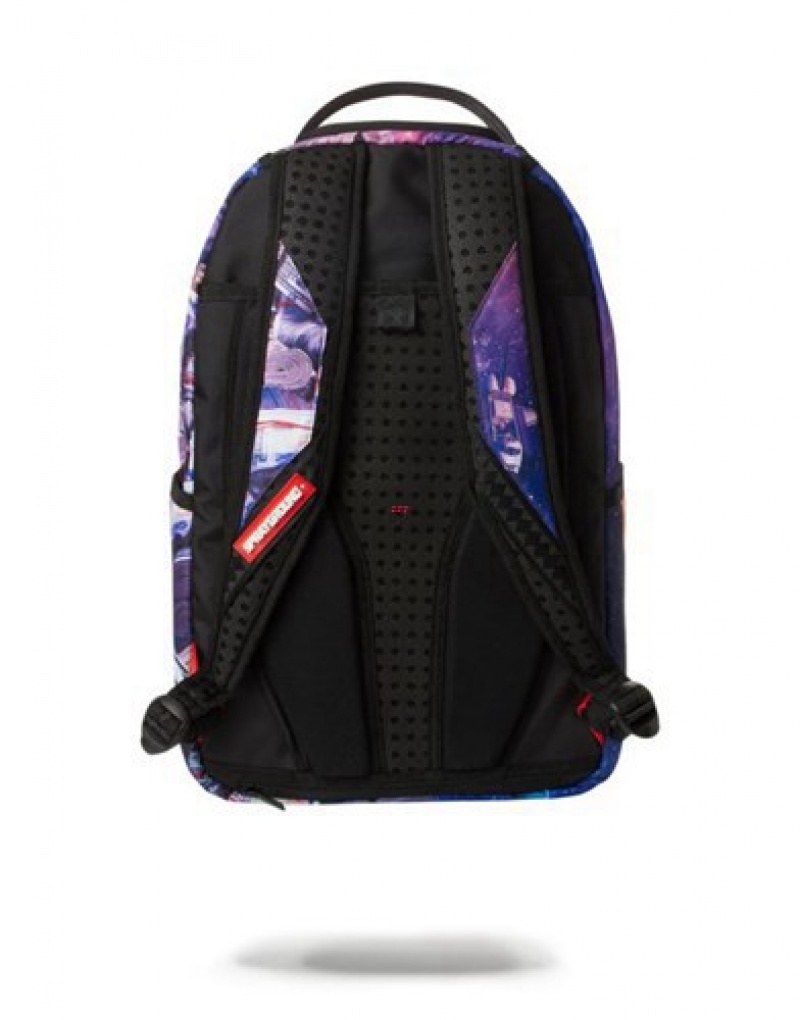 Purple Sprayground Spaced Out Backpacks | 63517-DGAC