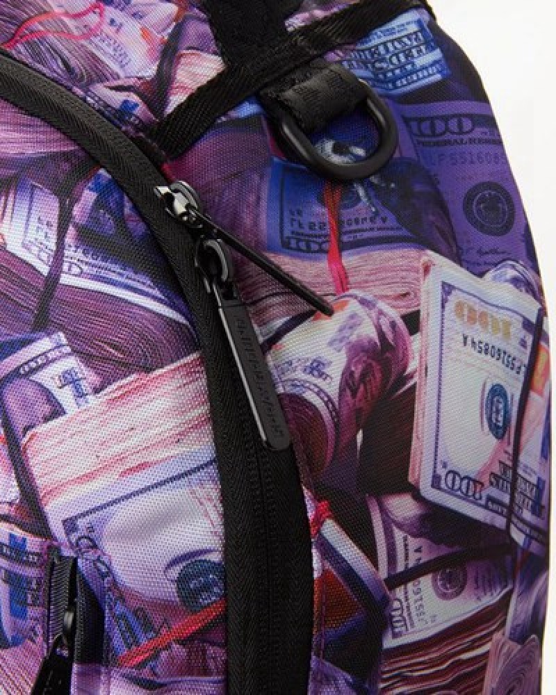 Purple Sprayground Spaced Out Backpacks | 63517-DGAC