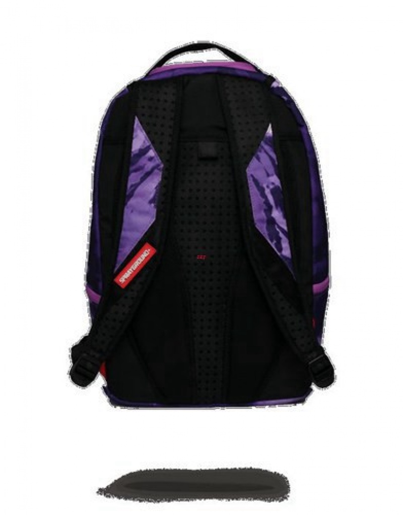 Purple Sprayground Weed Tie Dye Backpacks | 43268-EWDA