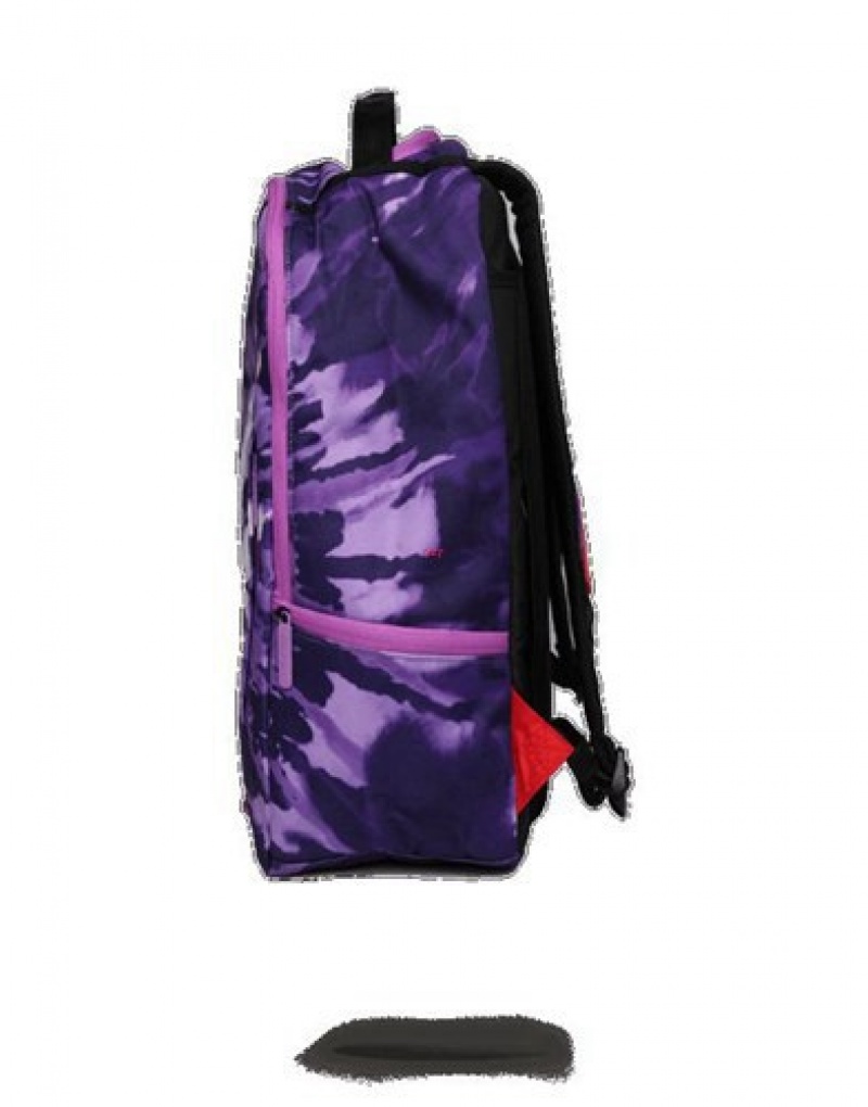 Purple Sprayground Weed Tie Dye Backpacks | 43268-EWDA