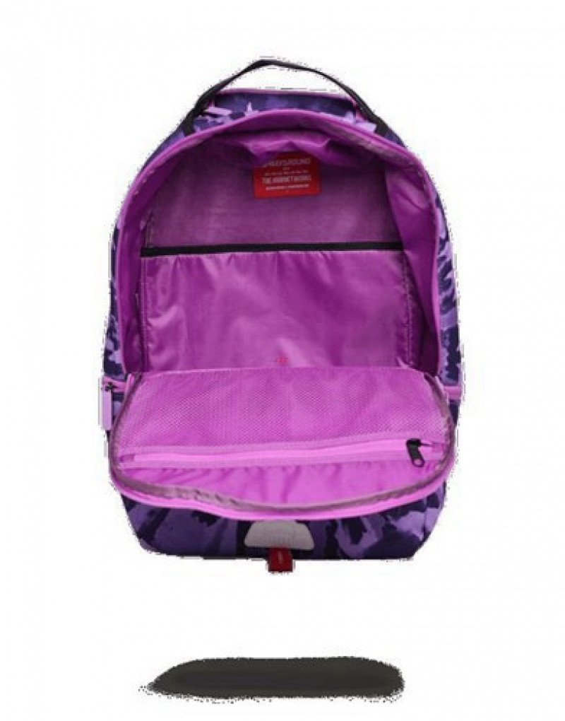 Purple Sprayground Weed Tie Dye Backpacks | 43268-EWDA