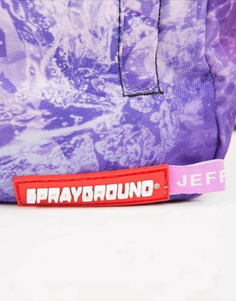 Purple Sprayground Young Thug X Diamond Cube Backpacks | 82395-MVGO