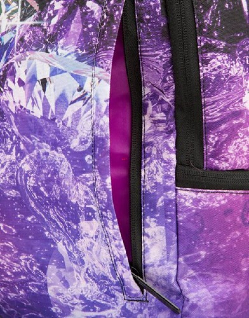 Purple Sprayground Young Thug X Diamond Cube Backpacks | 82395-MVGO