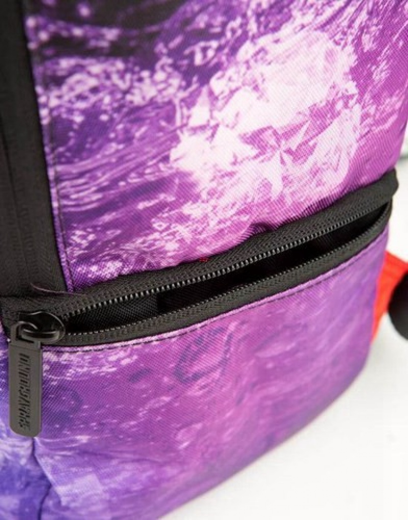 Purple Sprayground Young Thug X Diamond Cube Backpacks | 82395-MVGO