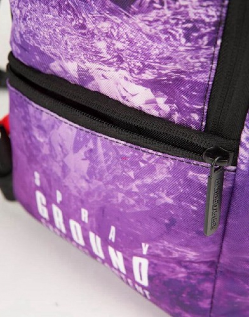 Purple Sprayground Young Thug X Diamond Cube Backpacks | 82395-MVGO