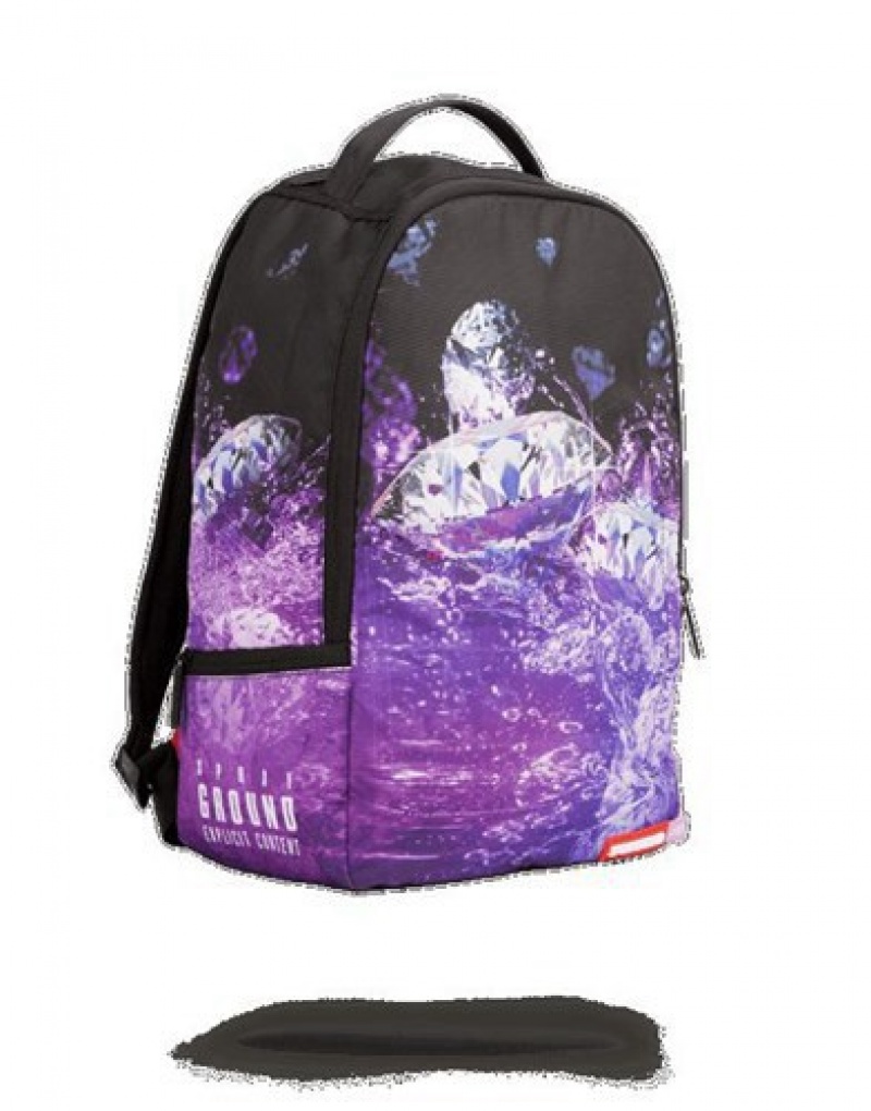 Purple Sprayground Young Thug X Diamond Cube Backpacks | 82395-MVGO