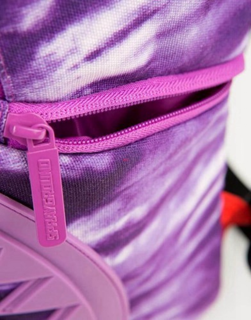 Purple Sprayground Young Thug X Purple Haze Shark Backpacks | 06827-KYJS