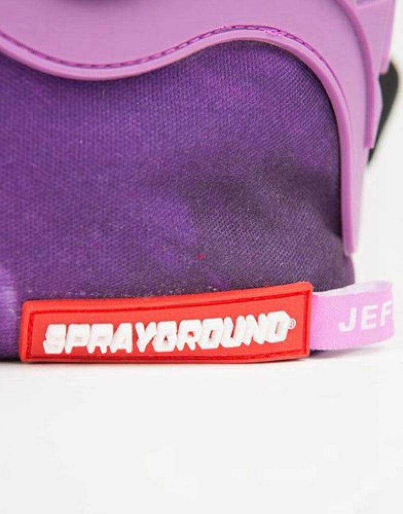 Purple Sprayground Young Thug X Purple Haze Shark Backpacks | 06827-KYJS