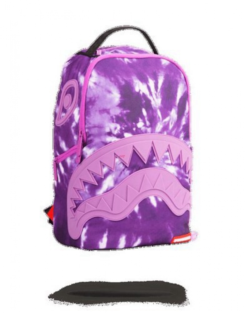 Purple Sprayground Young Thug X Purple Haze Shark Backpacks | 06827-KYJS