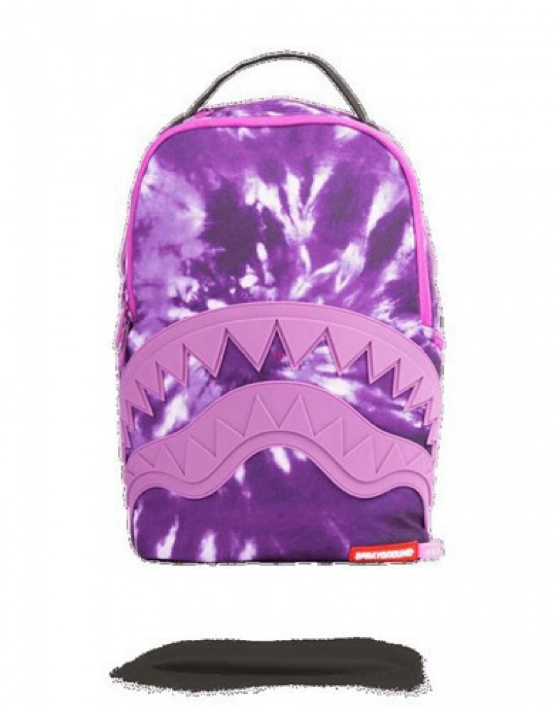 Purple Sprayground Young Thug X Purple Haze Shark Backpacks | 06827-KYJS