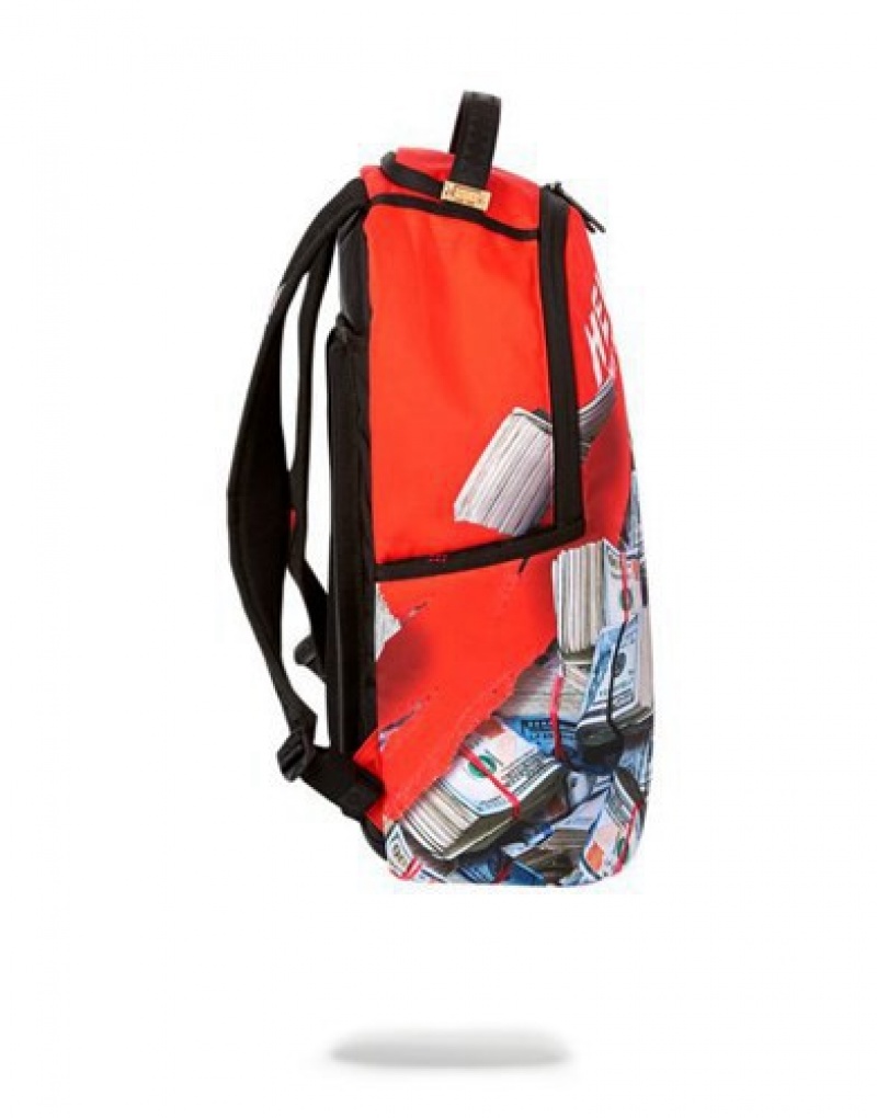 Red Sprayground 777 Backpacks | 74512-XCKM