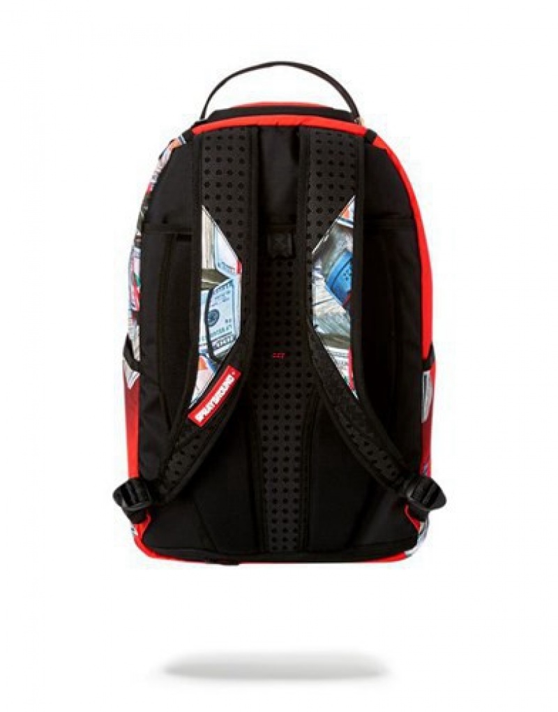 Red Sprayground 777 Backpacks | 74512-XCKM