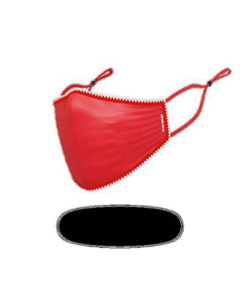 Red Sprayground Adult Vertical Shark Form-fitting Face Masks | 56904-IOZD