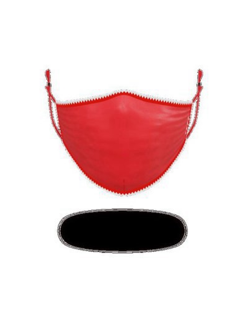 Red Sprayground Adult Vertical Shark Form-fitting Face Masks | 56904-IOZD