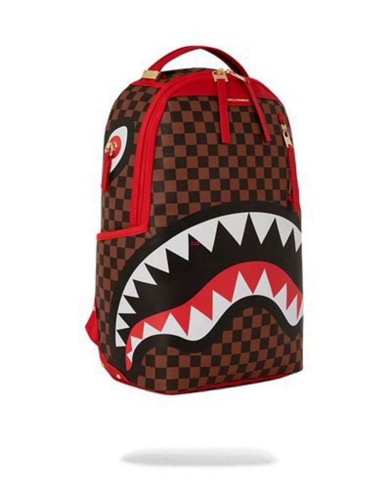 Red Sprayground All Or Nothing Sharks In Paris (Dlxv) Backpacks | 79542-IOFW