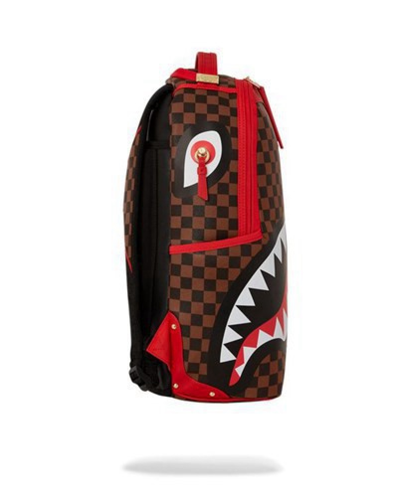 Red Sprayground All Or Nothing Sharks In Paris (Dlxv) Backpacks | 79542-IOFW