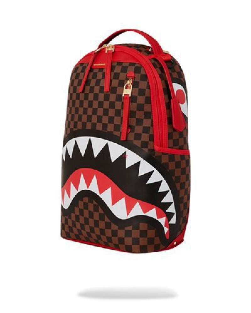 Red Sprayground All Or Nothing Sharks In Paris (Dlxv) Backpacks | 79542-IOFW