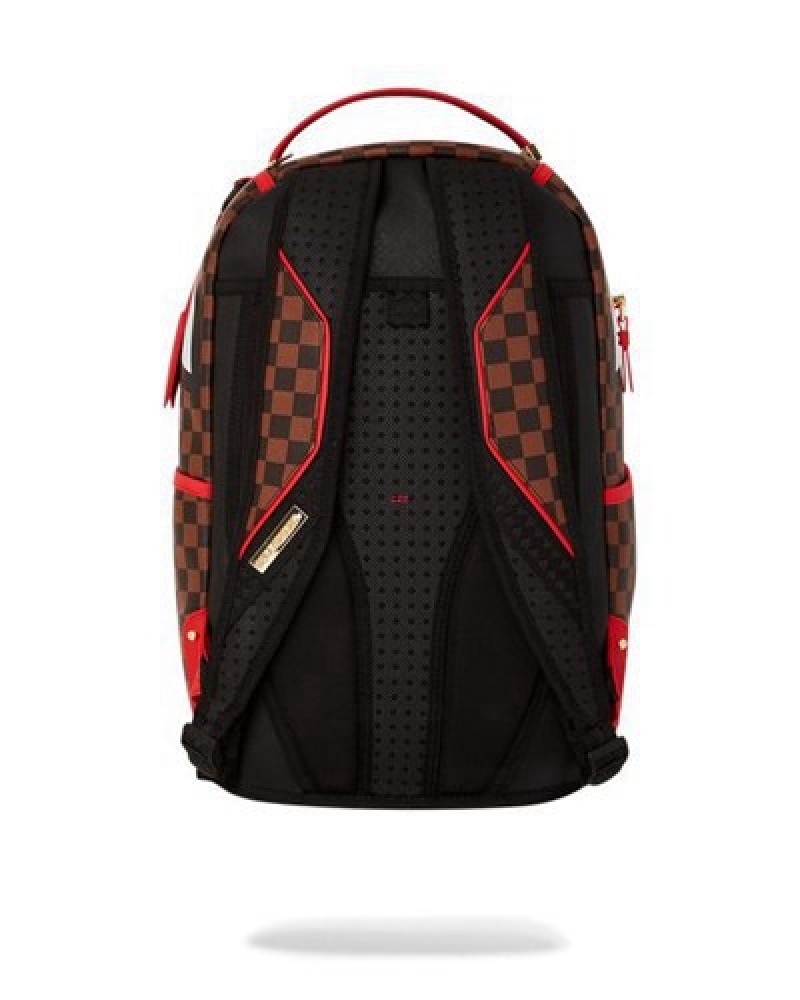 Red Sprayground All Or Nothing Sharks In Paris (Dlxv) Backpacks | 79542-IOFW