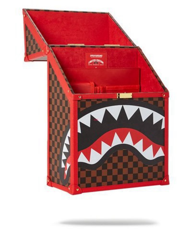 Red Sprayground All Or Nothing Sharks In Paris Chaturanga Shark 1900 Backpacks | 06387-MXZA