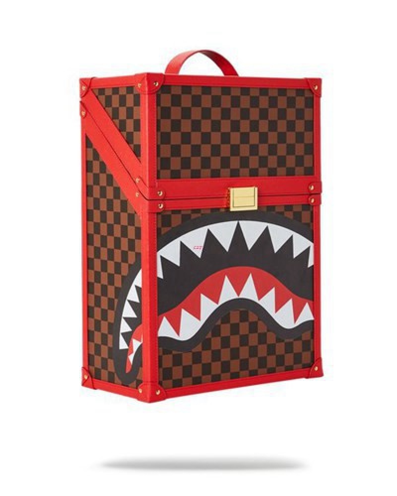 Red Sprayground All Or Nothing Sharks In Paris Chaturanga Shark 1900 Backpacks | 06387-MXZA