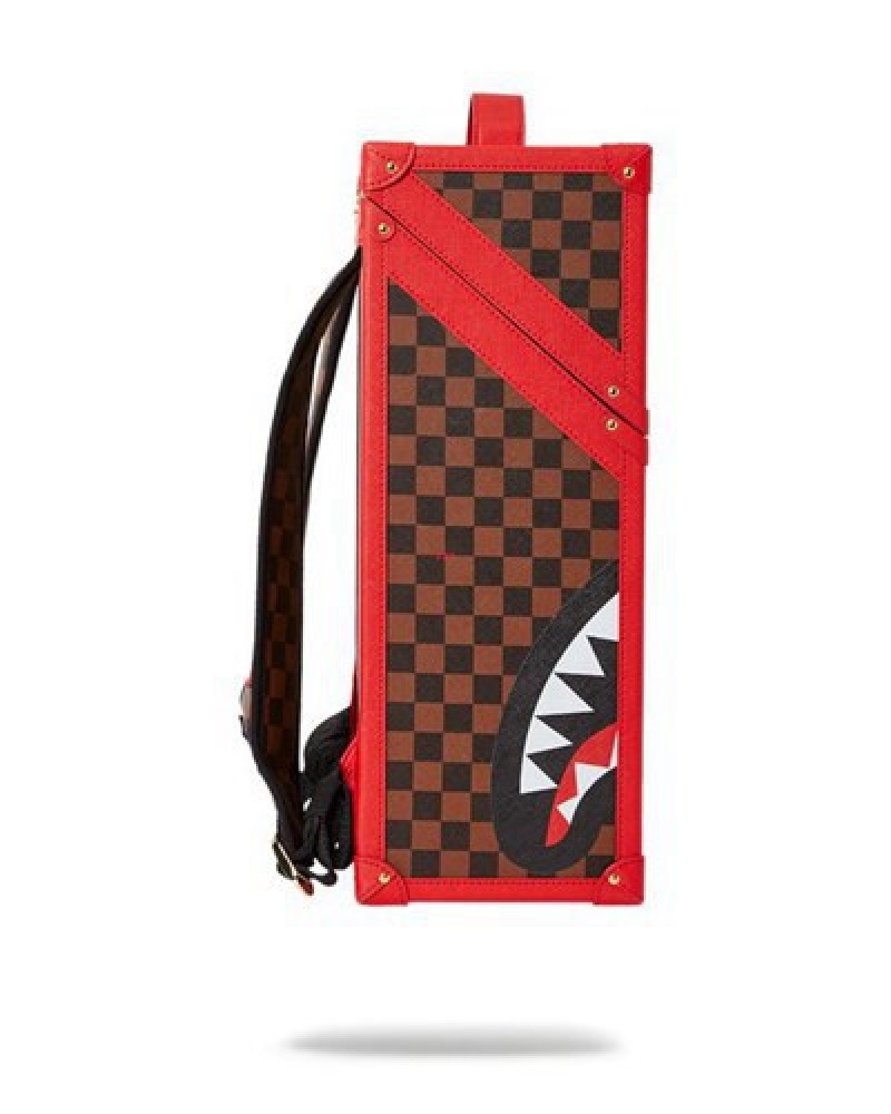 Red Sprayground All Or Nothing Sharks In Paris Chaturanga Shark 1900 Backpacks | 06387-MXZA