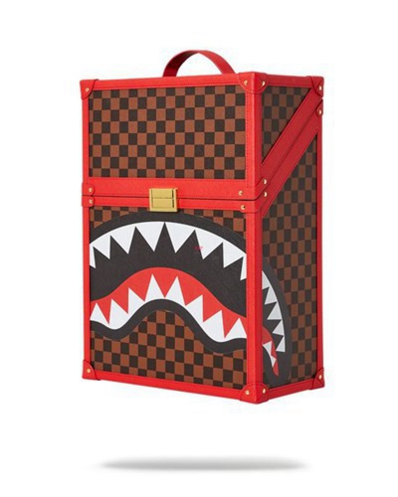 Red Sprayground All Or Nothing Sharks In Paris Chaturanga Shark 1900 Backpacks | 06387-MXZA