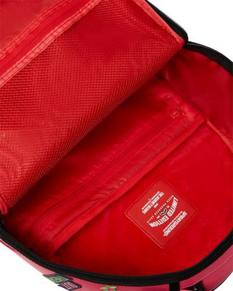 Red Sprayground Believe (Dlxv) Backpacks | 08512-IRNM