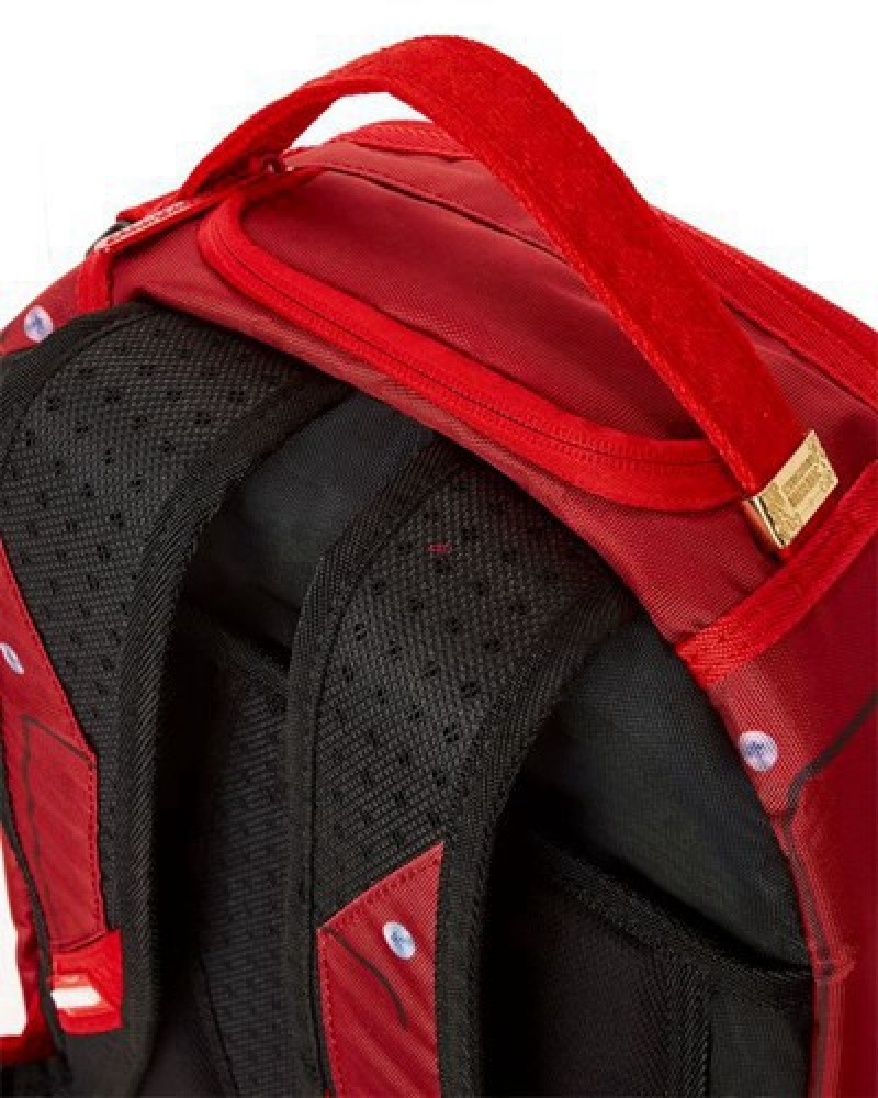 Red Sprayground Break In Case Of Emergency Shark (Dlxr) Backpacks | 90318-FGHS