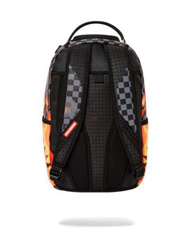 Red Sprayground Diablo Burner Shark (Dlxv) Backpacks | 01354-VKNL