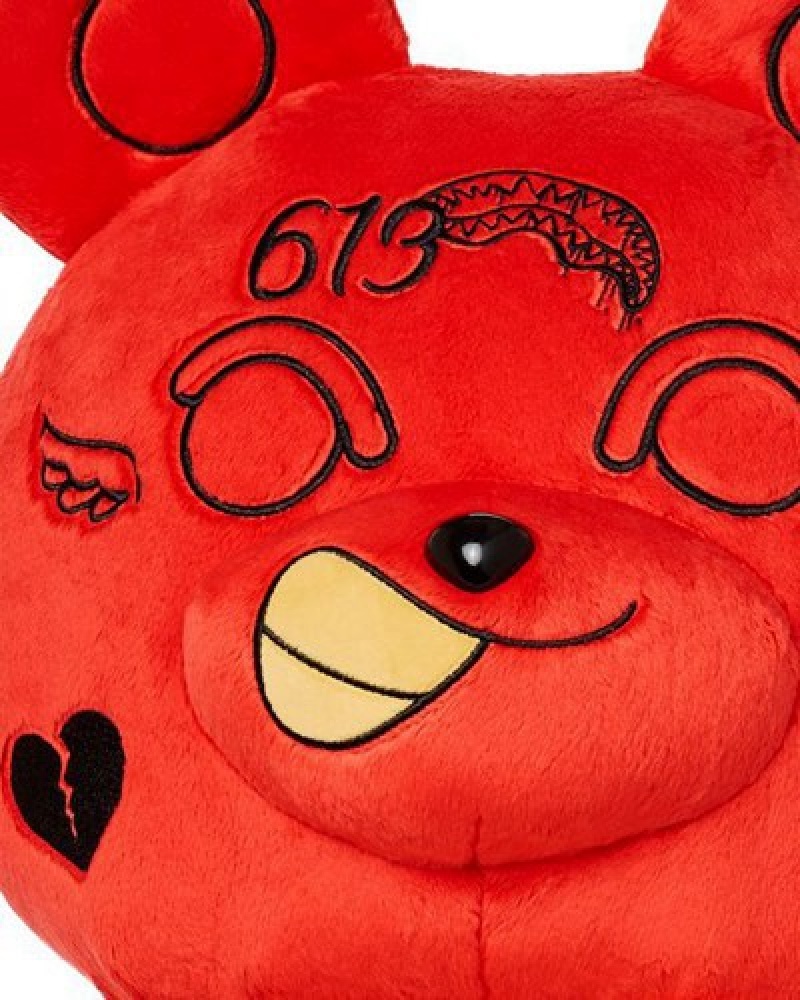 Red Sprayground Diablo Plush Teddybear Backpacks | 09413-OPZK