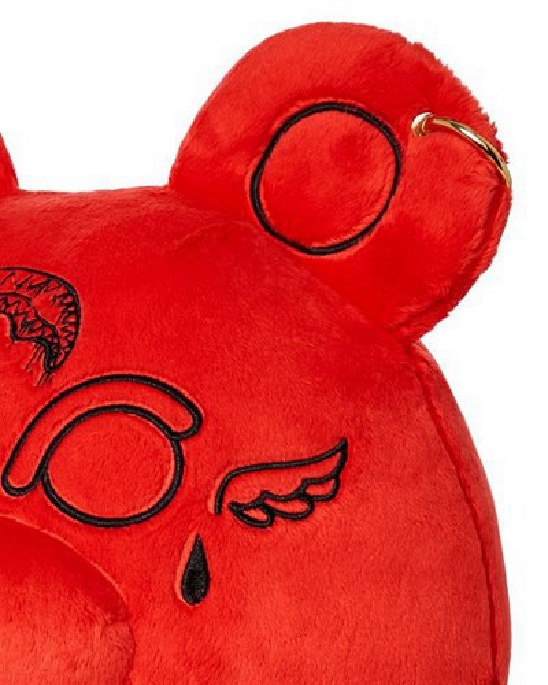 Red Sprayground Diablo Plush Teddybear Backpacks | 09413-OPZK