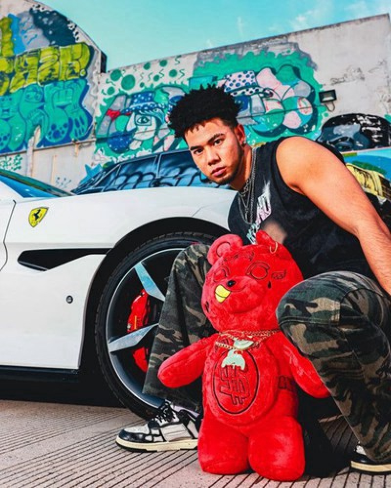 Red Sprayground Diablo Plush Teddybear Backpacks | 09413-OPZK