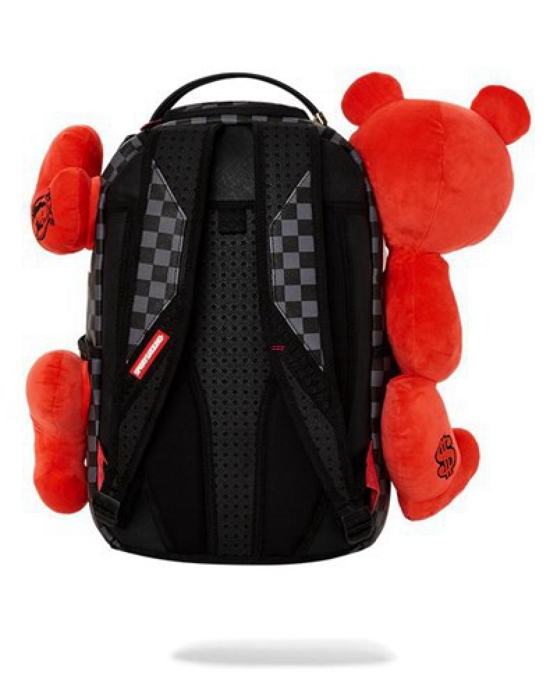 Red Sprayground Diablo Plush Wraparound (Dlxv) Backpacks | 53478-LIOK