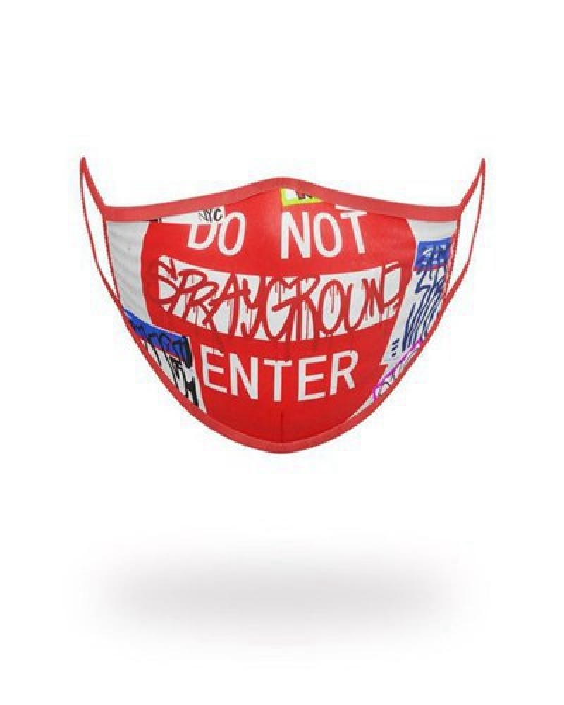 Red Sprayground Do Not Enter Form-fitting Face Masks | 85439-KJEH