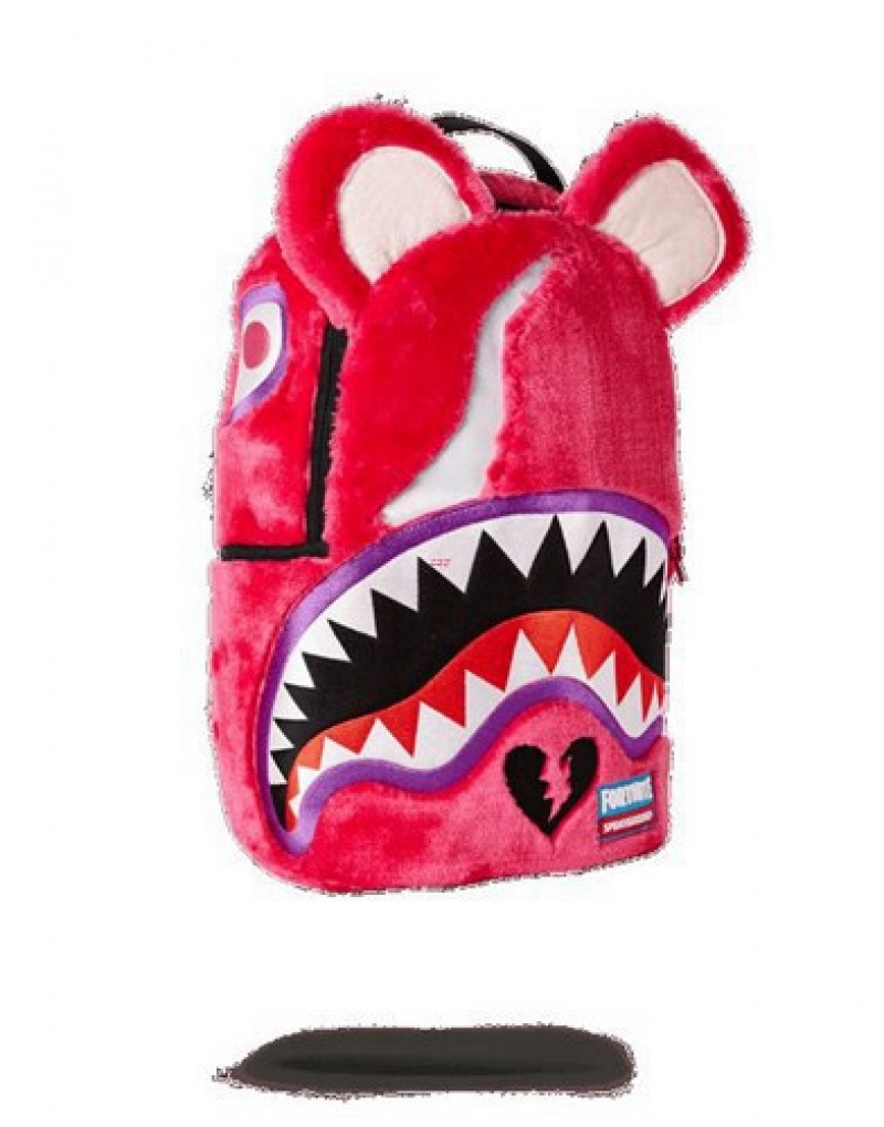 Red Sprayground Fortnite Cuddle Shark Backpacks | 93048-BVMO