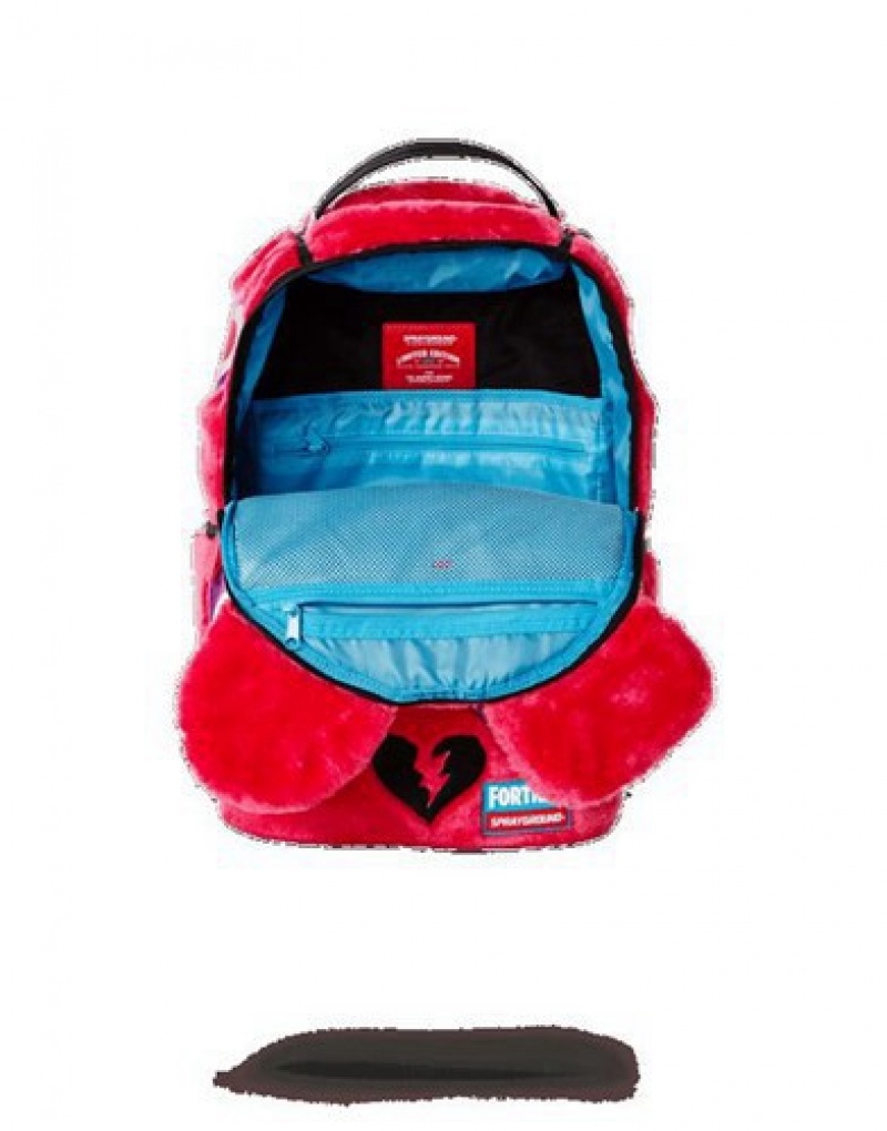 Red Sprayground Fortnite Cuddle Shark Backpacks | 93048-BVMO