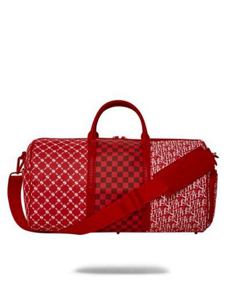 Red Sprayground Frequent Flier Duffle Bags | 23910-ERDV