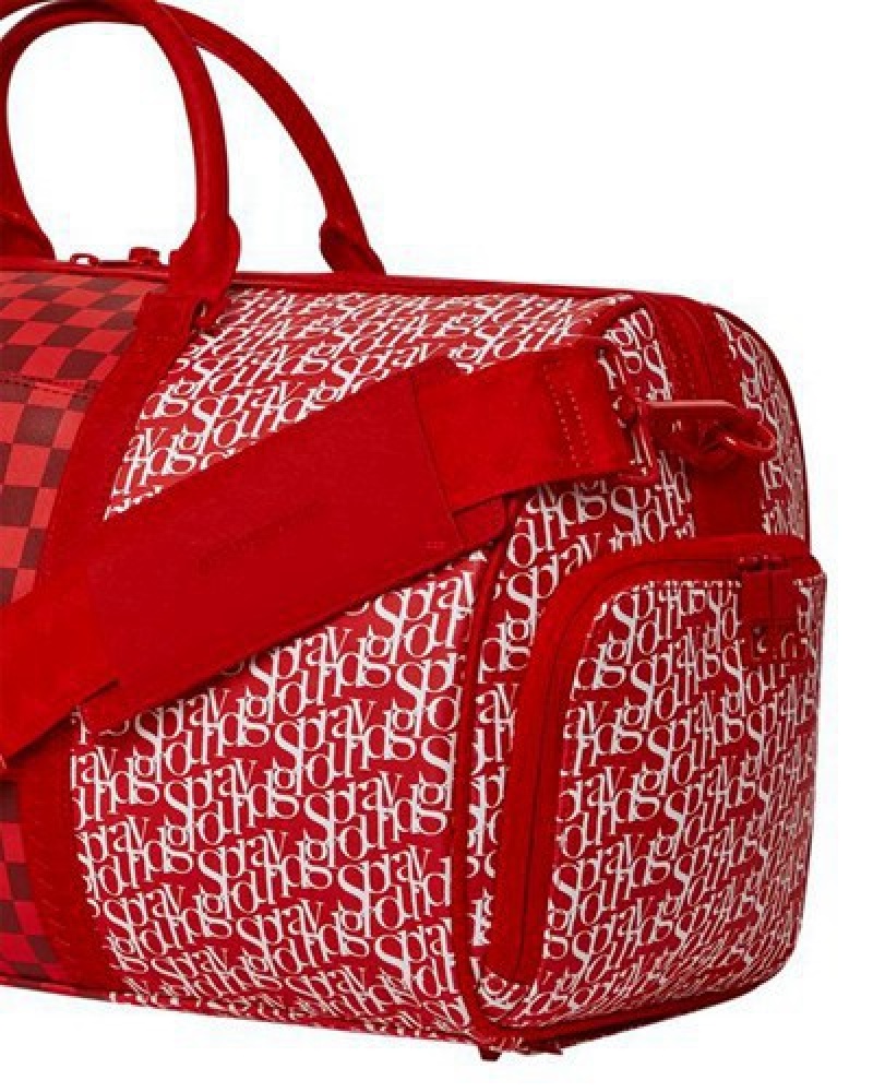 Red Sprayground Frequent Flier Duffle Bags | 23910-ERDV