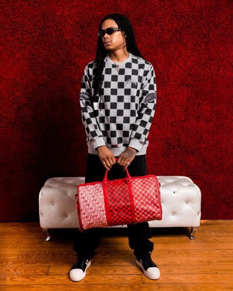 Red Sprayground Frequent Flier Duffle Bags | 23910-ERDV