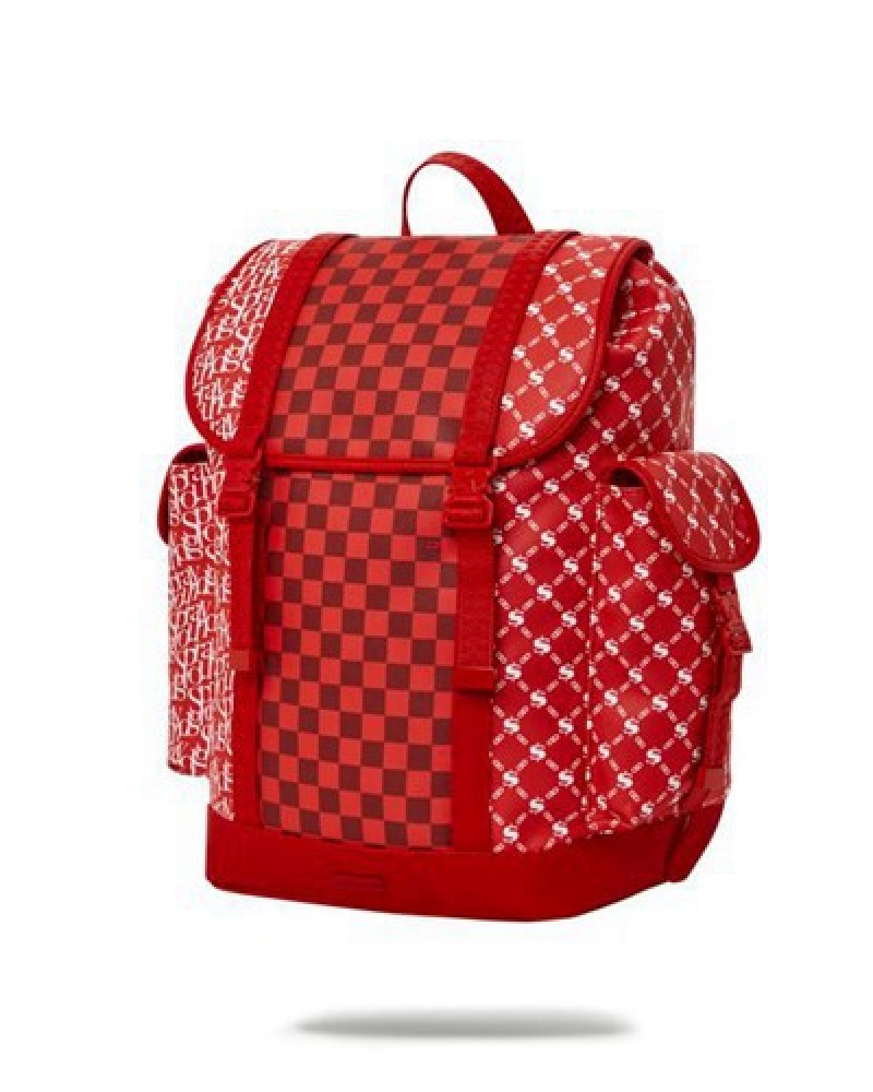 Red Sprayground Frequent Flier Monte Carlo Backpacks | 03758-ZDUH